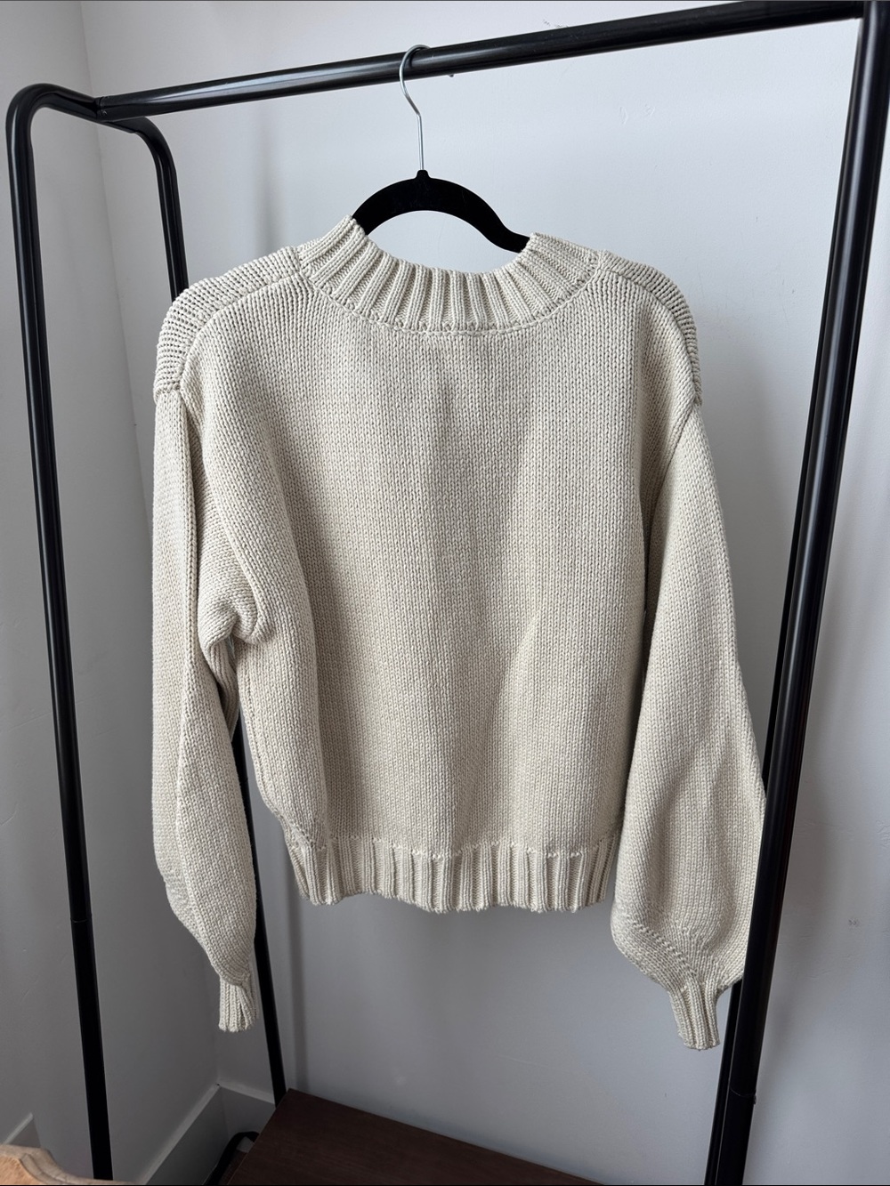 Princess Polly Cream Button-Up Ribbed Trim Cardigan - Picture 4 of 4